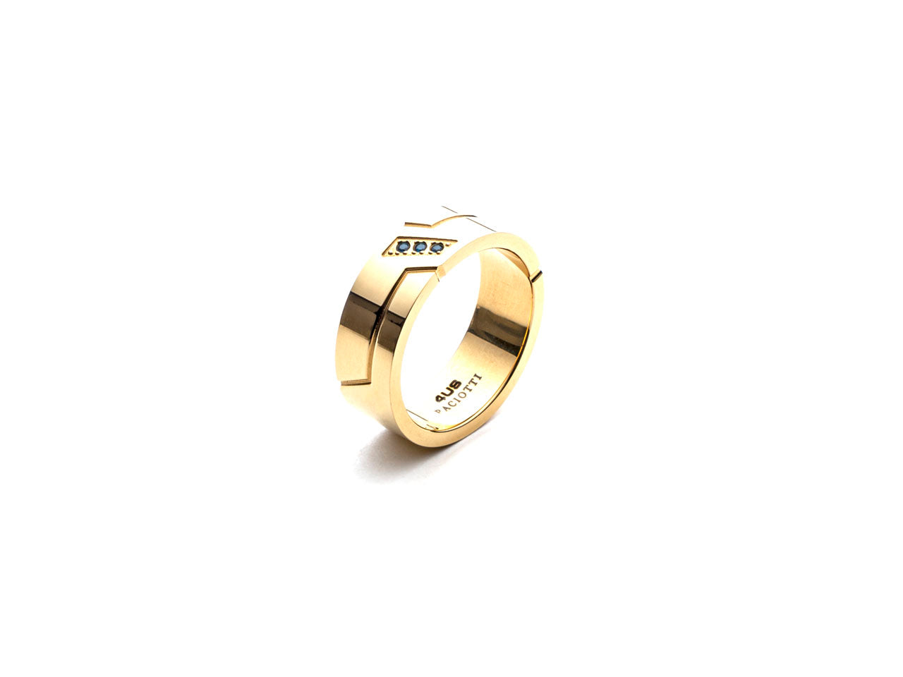Anello Uomo 4US Cesare Paciotti Acciaio Dorato Zirconi Blu Misura 22 4UAN5668-22