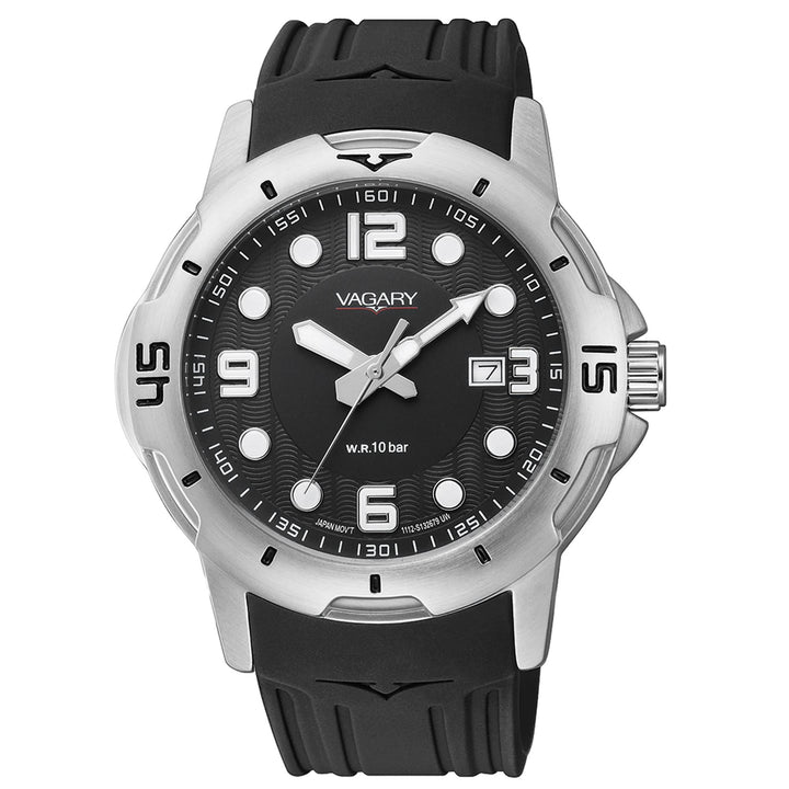 Orologio Uomo Vagary Quarzo Solo Tempo Acciaio Gomma Nero IB6-019-50