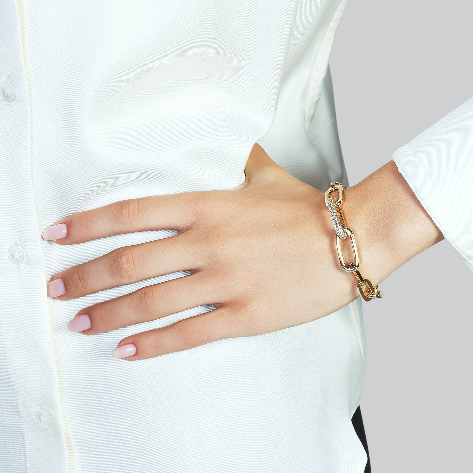 Bracciale Donna Unoaere Bronzo Dorato e zirconi 581493