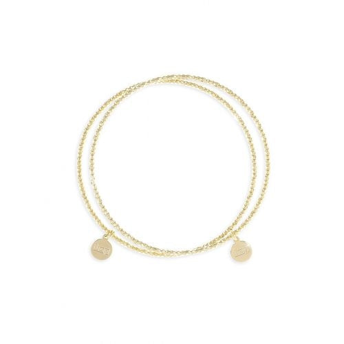 Bracciale Donna Unoaerre Bronzo Dorato Rigido Sfaccettato Doppio Filo 401020