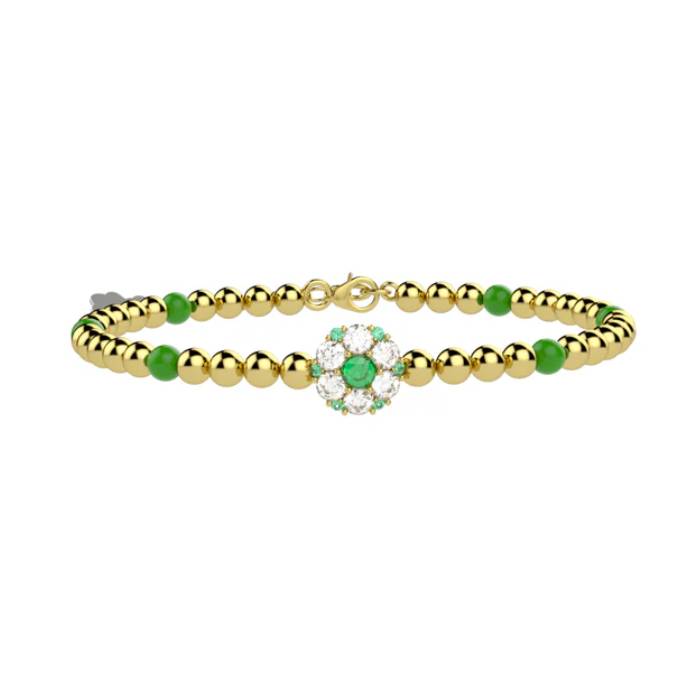 Bracciale Bambina Nanàn Argento 925 Fiore Verde Zirconi Pietre Verde NAN0668