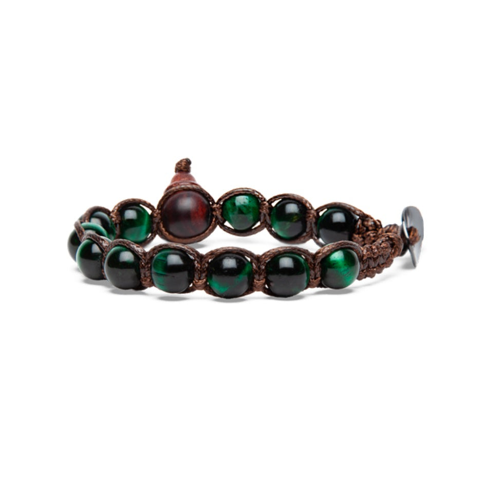 Bracciale Uomo Tamashii Marrone Biglia Occhio Di Tigre verde BHS900-330