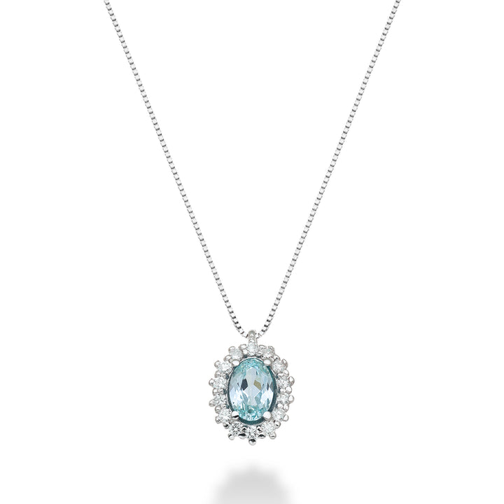 Collana Donna Mikiko Oro 18 KT Tormalina Paraiba 0,70 CT. Diamanti 0,13 CT. MD5086O4PAR