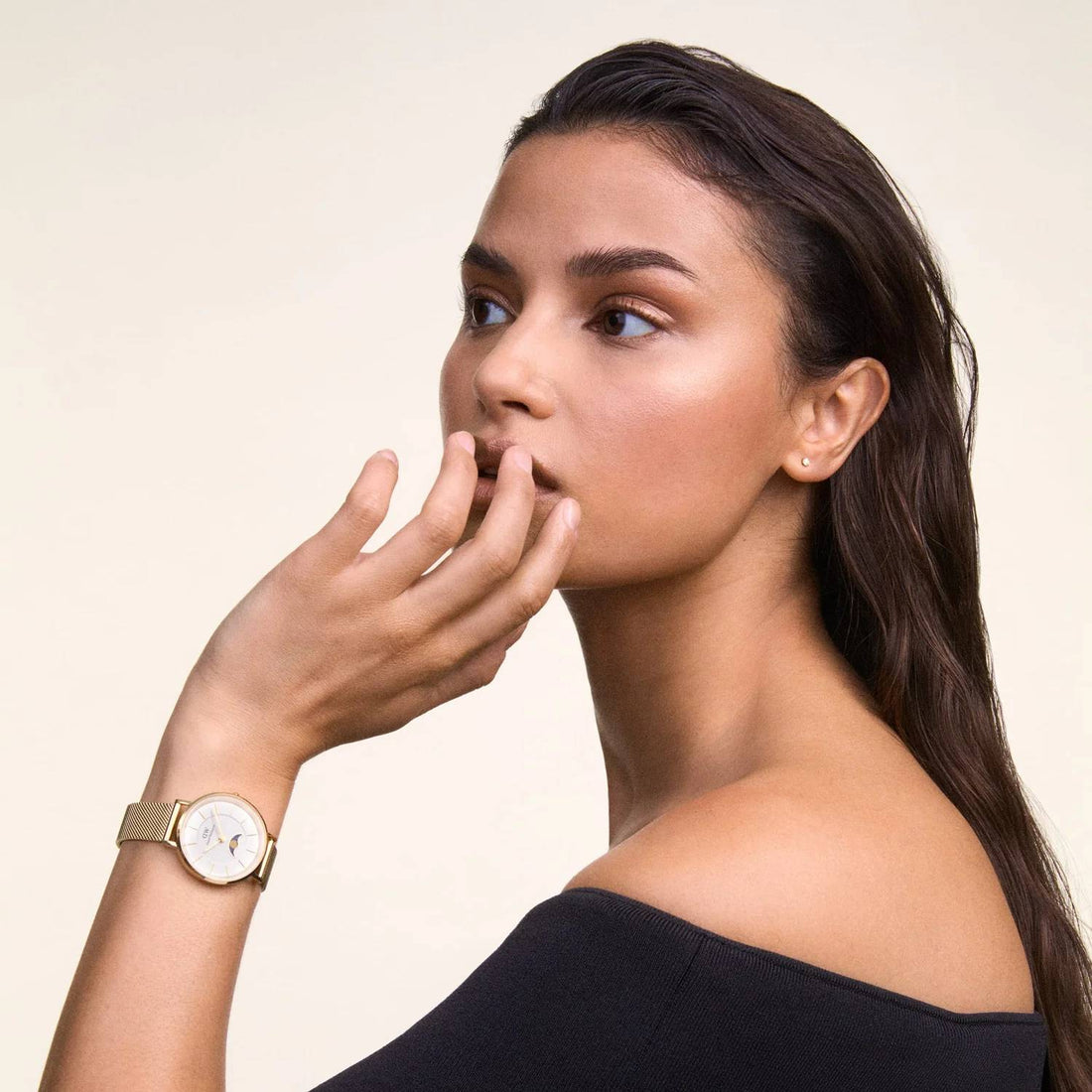 Orologio Donna Daniel Wellington Petite Lune Acciaio Dorato Fasi Lunari DW00100771