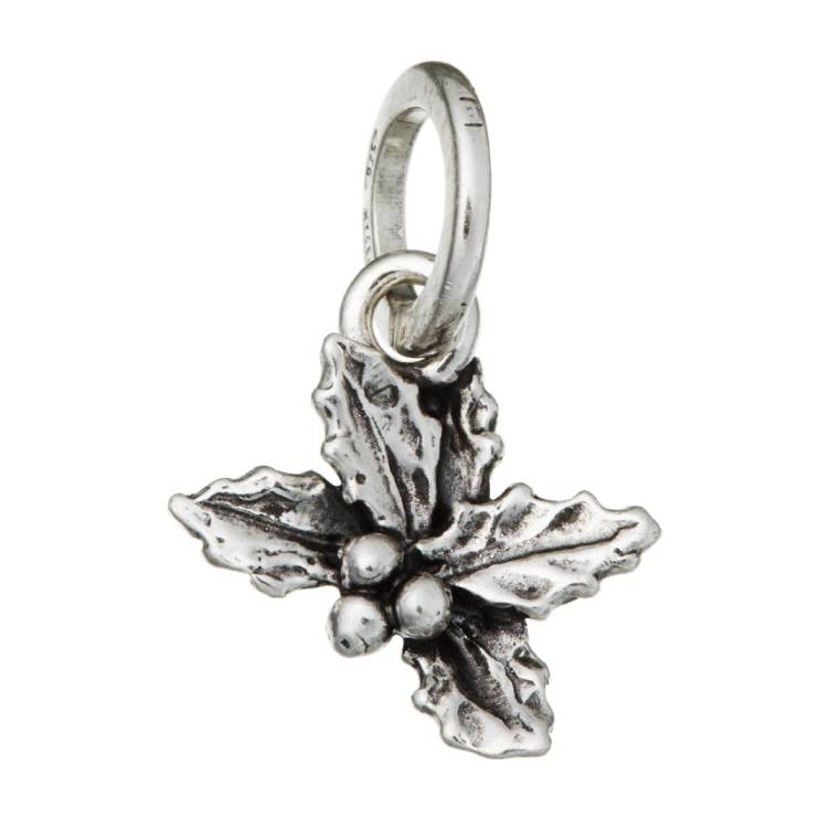 Charm Donna Giovanni Raspini Argento 925 Agrifoglio Realizzato A Mano 10428