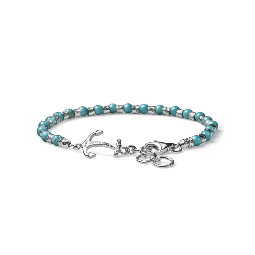 Bracciale Uomo Maria Cristina Sterling Argento 925 Pietra Ancora Turchese G2853