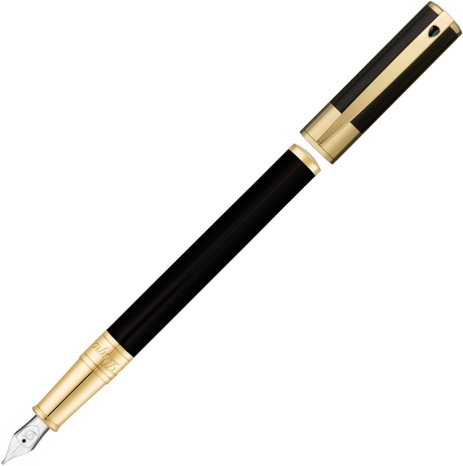 Penna Uomo Dupont D-INITIAL Acciaio Nera Dorata 260205