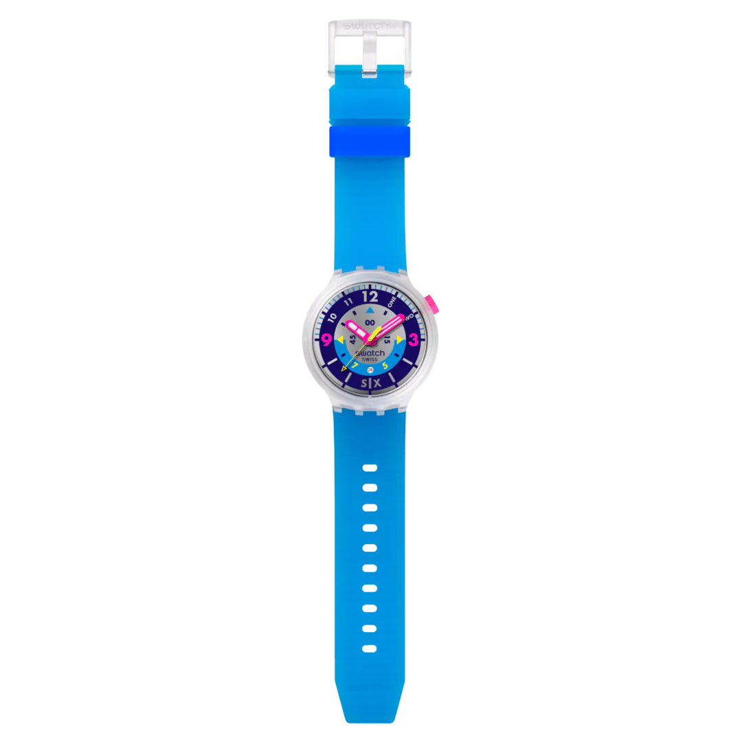 Orologio Unisex Swatch Neon Hielo Big Bold Azzurro SB01K400