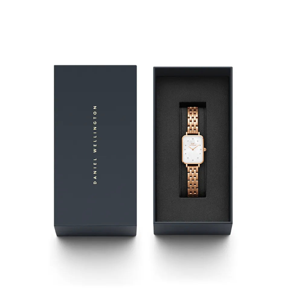 Orologio Donna Daniel Wellington Quadro Acciaio Rosè Madreperla Bianco DW00100620