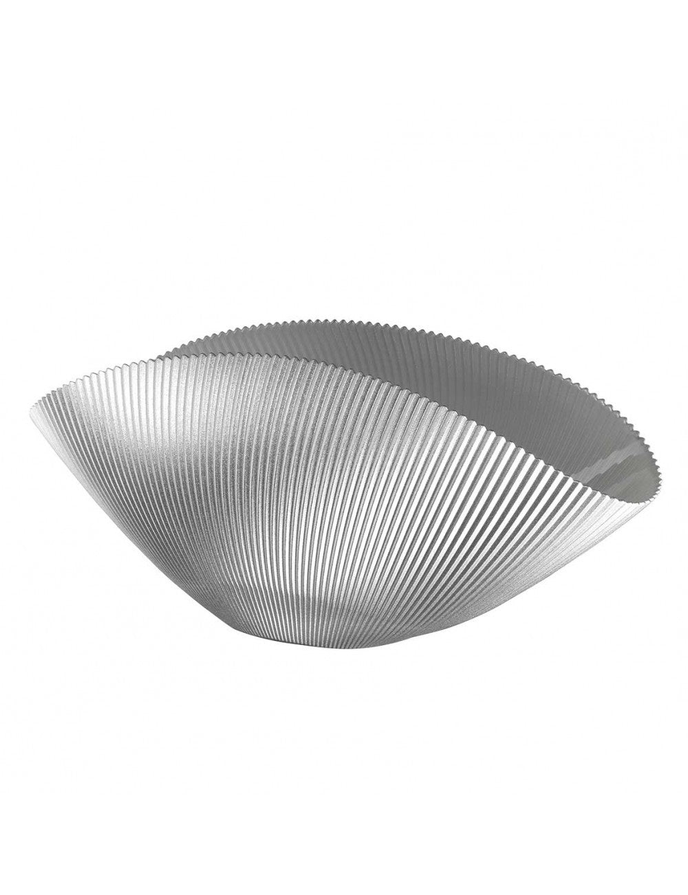 Centrotavola Cristallo Onlylux Burano Vetro Lavorato Grigio Perla 27 cm OL02116