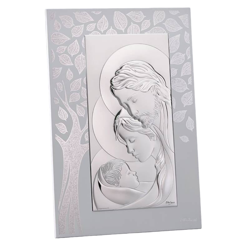 Scultura Ottaviani Sacra Famiglia Argento Lucido Satinato 8006A