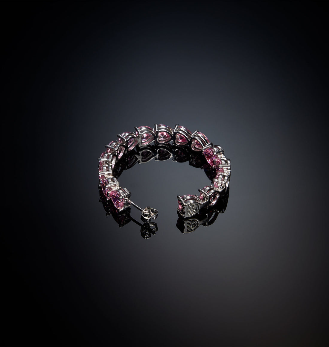 Orecchini Donna Chiara Ferragni Acciaio Zircone Rosa a forma di cuore