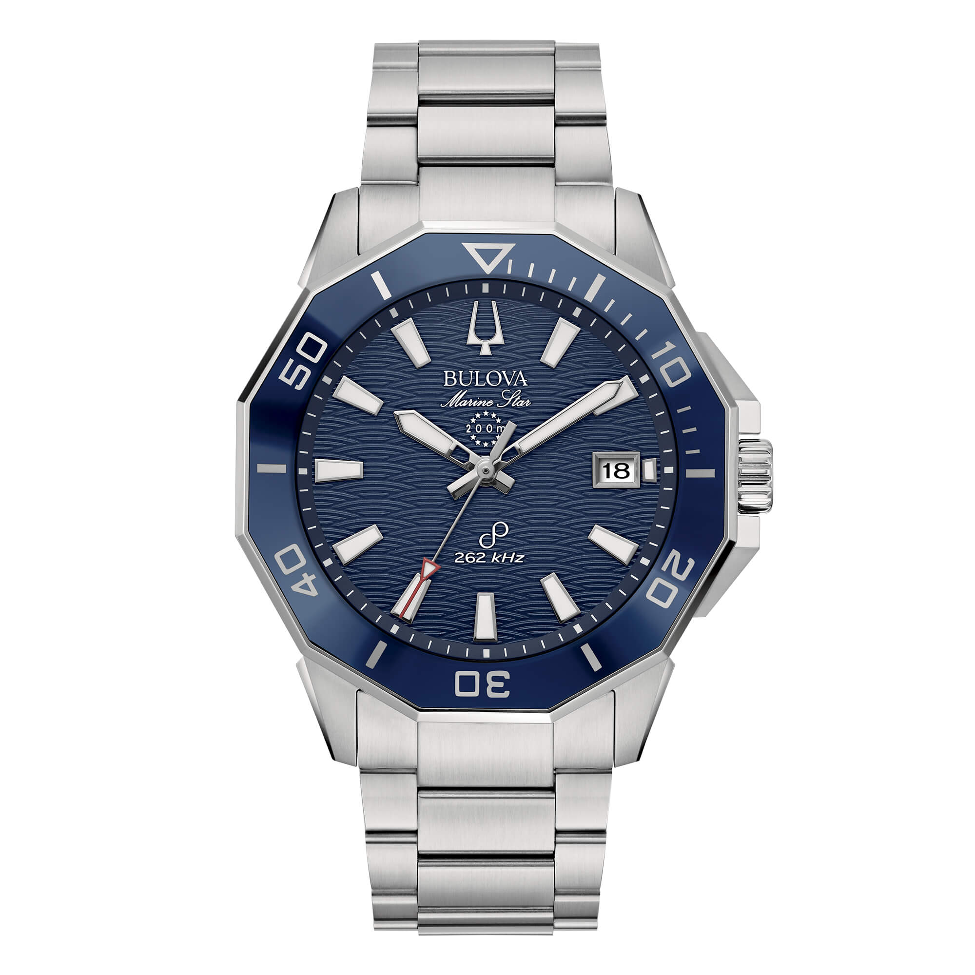 Orologio Uomo Bulova Marine Star Blu Precision 262 Hz Acciaio 96B433