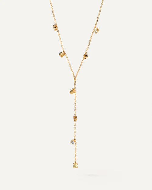 Collana Donna PDPaola Argento Dorato 925 Zirconi Verde Blu Rosa CO01-864-U