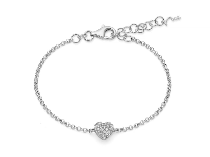 Bracciale Donna Miluna Argento 925 Topazi bianchi cuore BRD1092