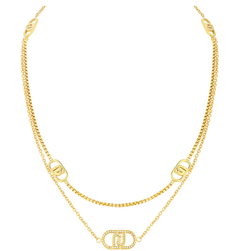 Collana Donna Liu Jo Acciaio Dorato multifilo Logata LJ2907