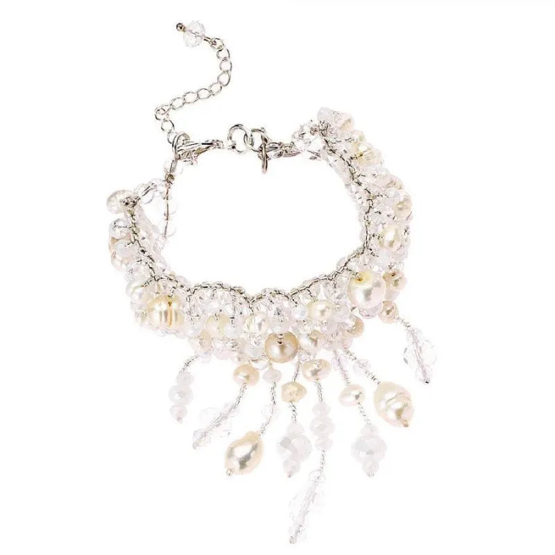 Bracciale Donna Ottaviani Bronzo Perle Cristalli Chiari 500043B