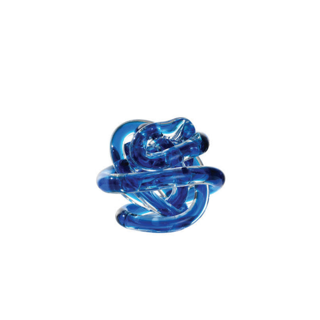 Scultura Cristallo Onlylux Nodo Dell'Amore Blu Sky 8 cm OL01778