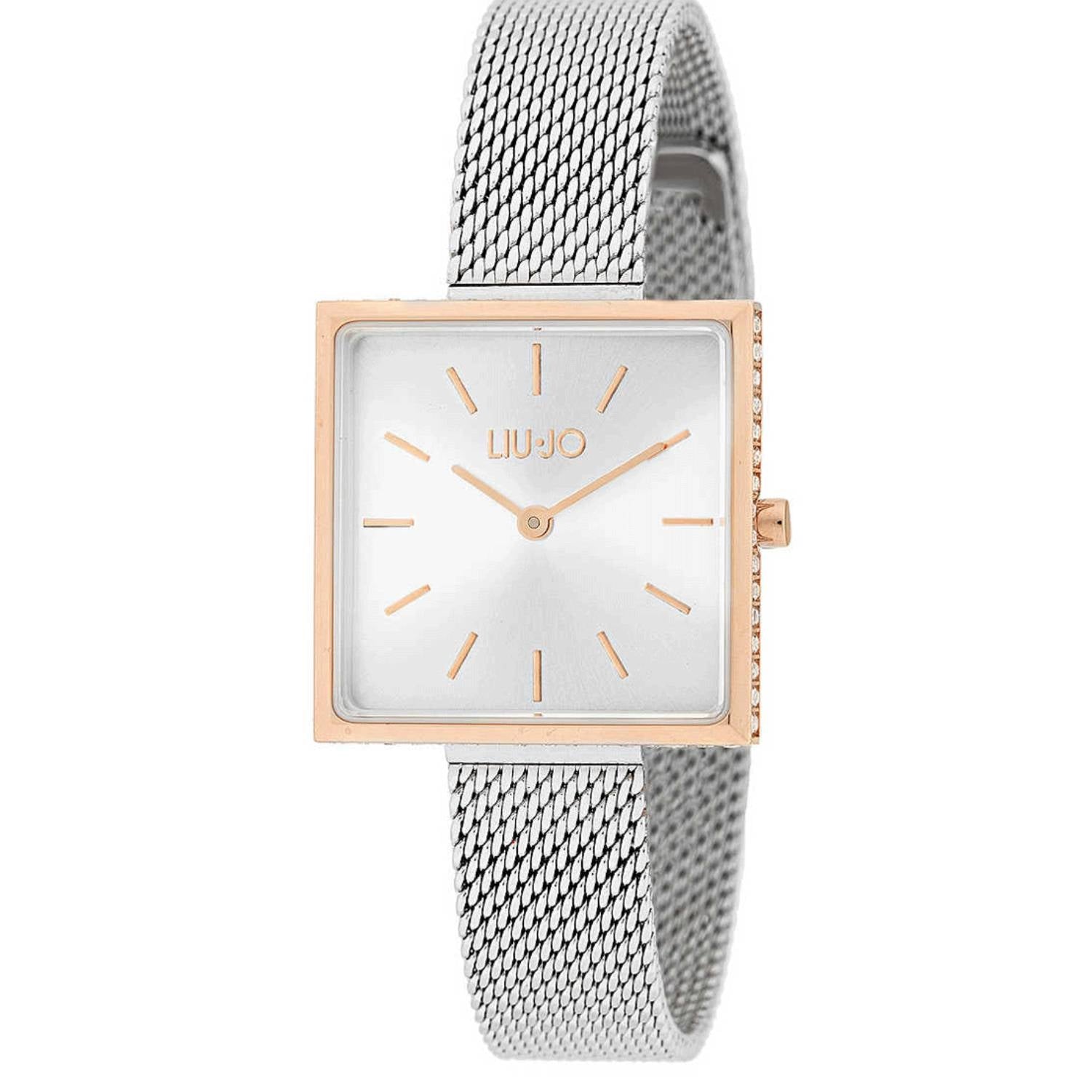 Orologio Donna Acciaio Liu Jo Glamour Square Quarzo Solo Tempo Bianco Rosè