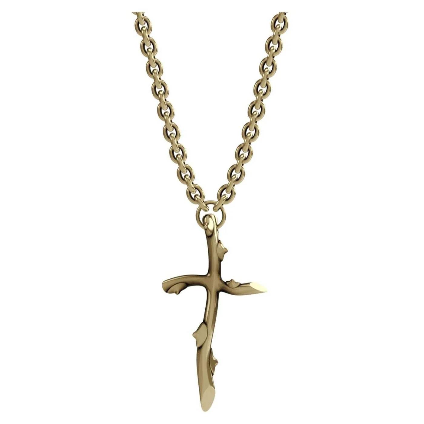 Collana Unisex John Richmond Croce Irregolare Bronzo Dorato JRTP05BY