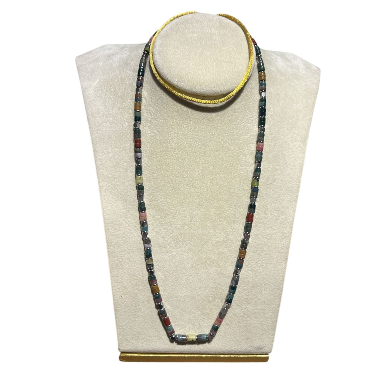 Collana Uomo Re Mida Pietre Multicolore Verde