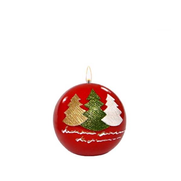 Candela Adpal Tonda Tre Alberi Di Natale Rossa AD-4