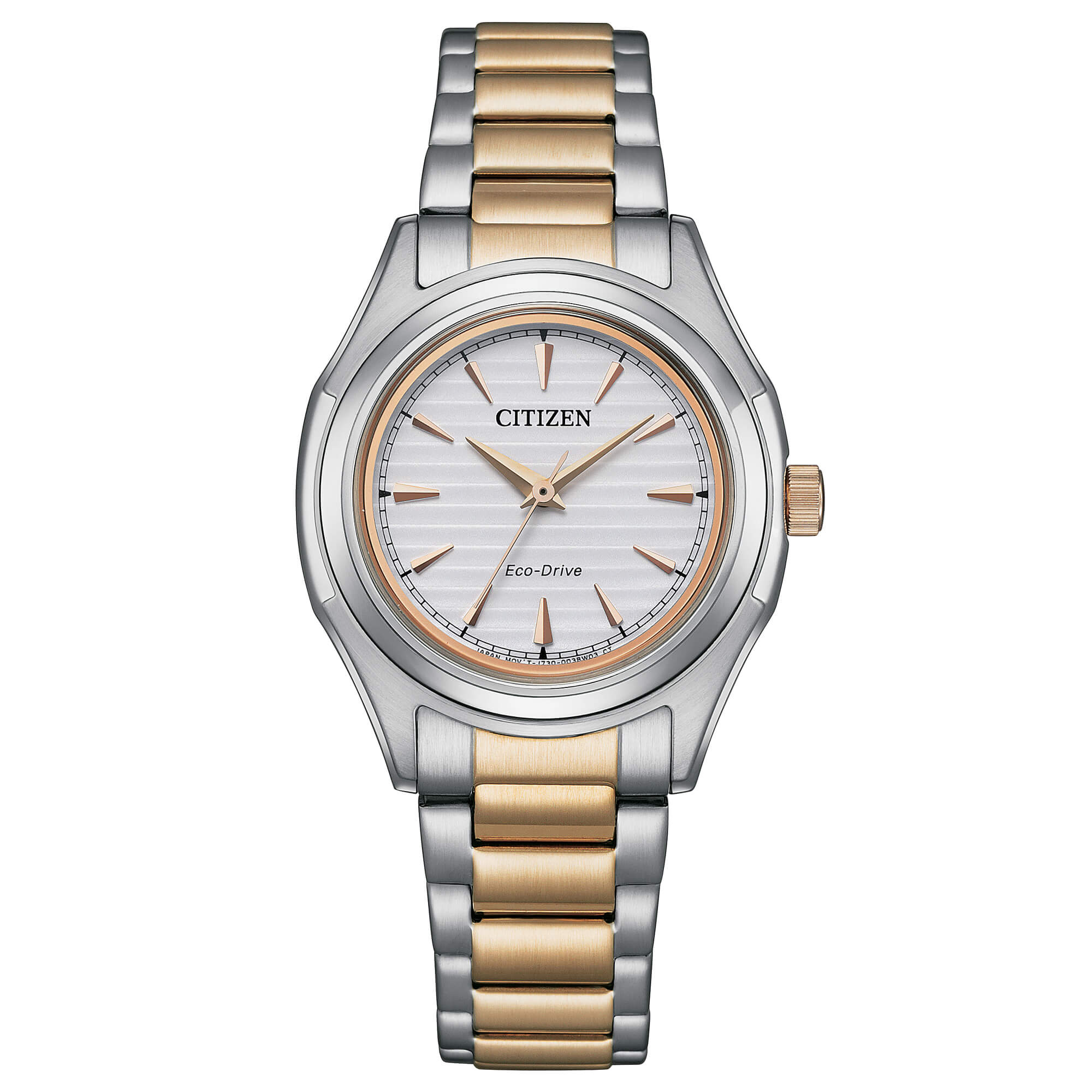 Orologio Donna Citizen Eco Drive Acciaio Bicolore Solo Tempo Data Bianco FE2116-85A