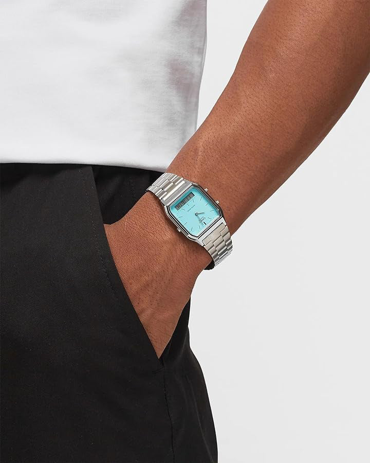 Orologio Unisex Casio Vintage Acciaio Quarzo Ana-Digi Turchese AQ-230A-2A2DMQYES