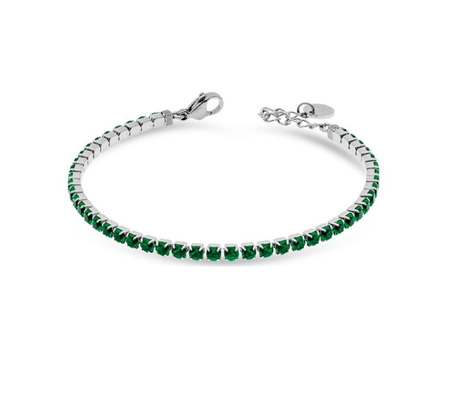 Bracciale Donna Liu Jo Acciaio Tennis Zirconi Verdi 3 MM LJ2421