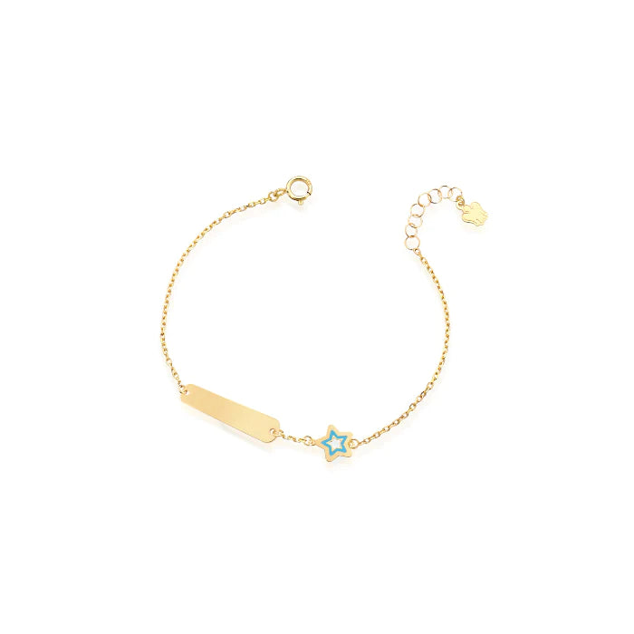 Bracciale Bimbo Roberto Giannotti Oro Giallo 9 KT Targhetta Personalizzabile NKT386