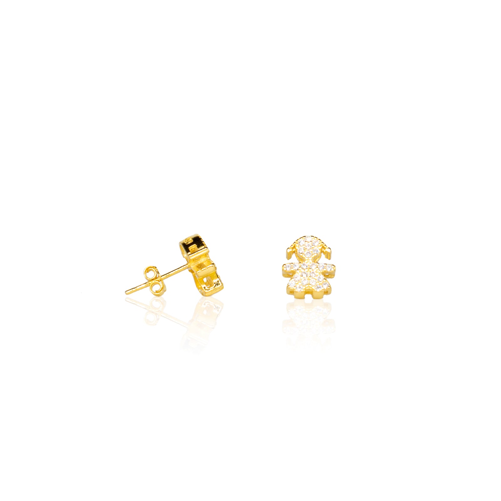Orecchini Donna Re Mida Argento 925 Dorato Con Zirconi Bianchi O018