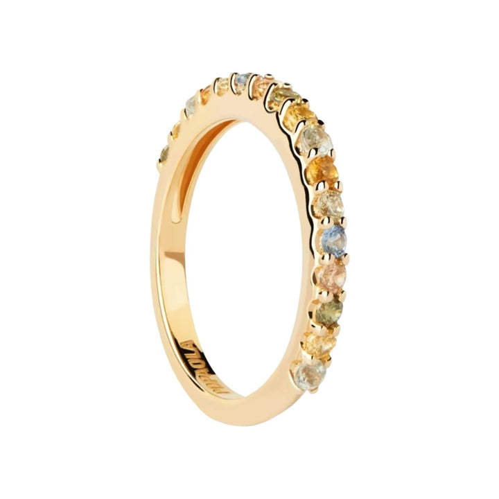 Anello Donna PDPaola Argento Dorato 925 con Zirconi Multicolore AN01-C07-12