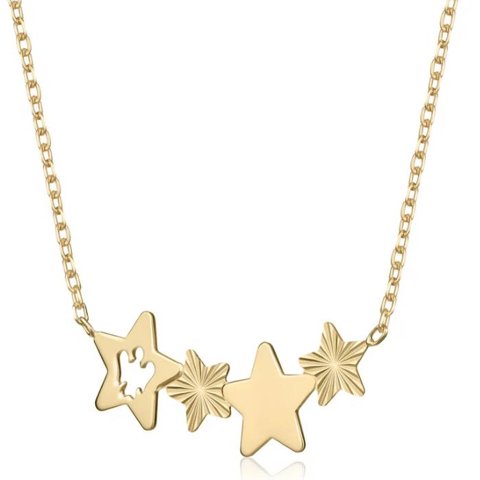 Collana Donna Roberto Giannotti Oro 9 Kt Stelle Angelo Traforato NKT401