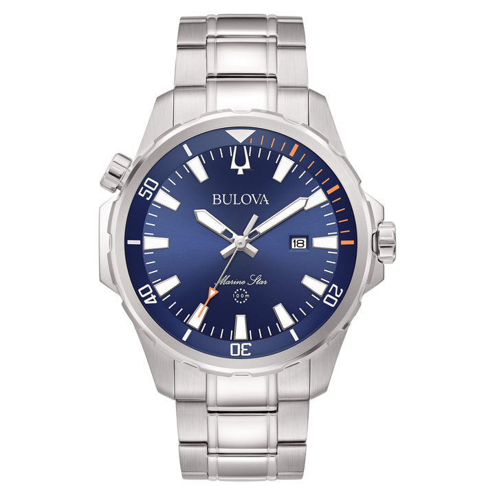 Orologio Uomo Bulova Marine Star Quarzo Solo Tempo Data Acciaio Lucido 96B397