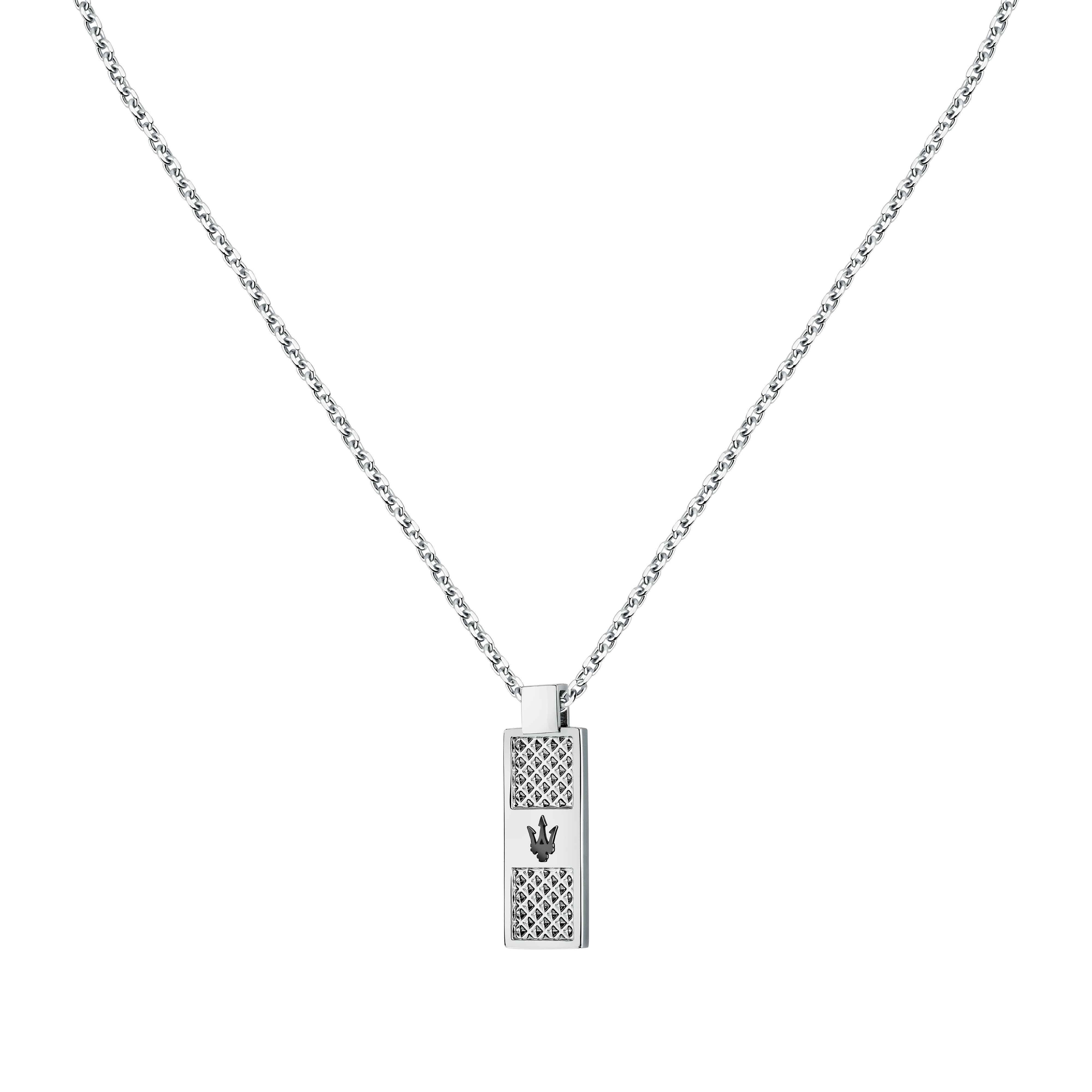 Collana Uomo Maserati Acciaio Logo PDV Nero JM423AVD20