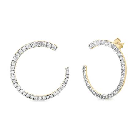 Orecchini Luna Donna Laura P. Argento 925 Dorato Zirconi Bianchi OR0254GB