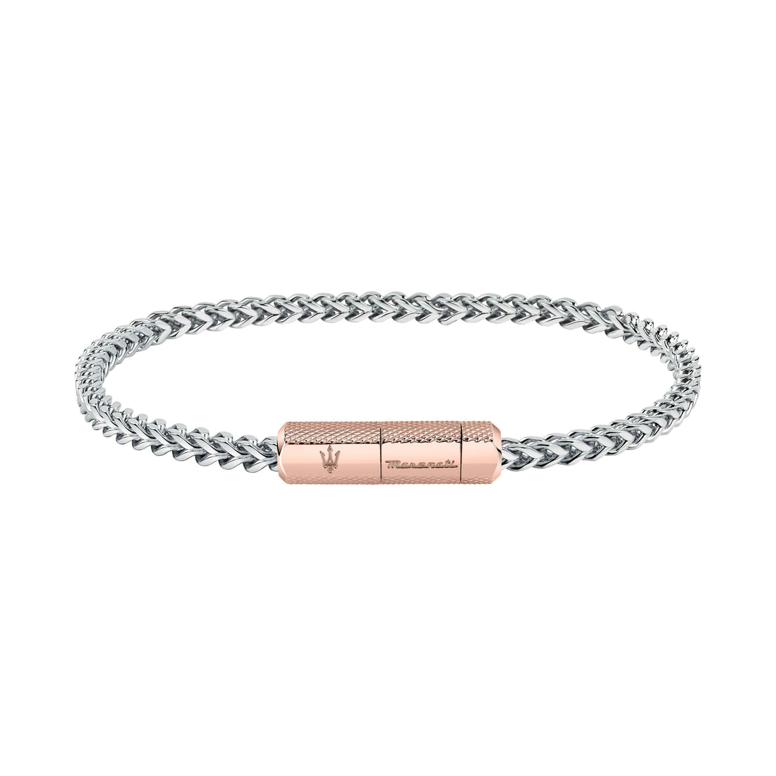 Bracciale Uomo Maserati Acciaio Rosè Catena Logo Sfaccettato Calamita JM223ATK24
