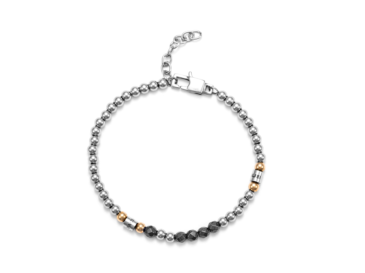 Bracciale Uomo 4US Cesare Paciotti Acciaio Biglie Brunite Cilindri Rosè 4UBR5614