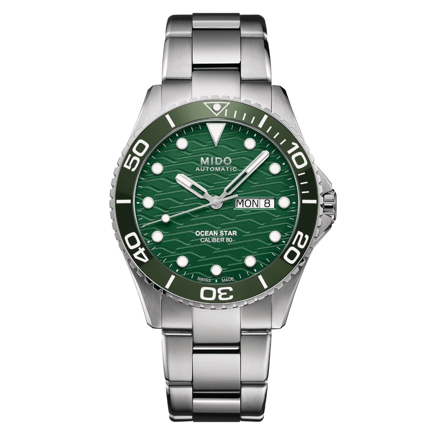 Orologio Uomo Mido Acciaio Ocean Star Calibro 80 Automatico Verde M0424301109100
