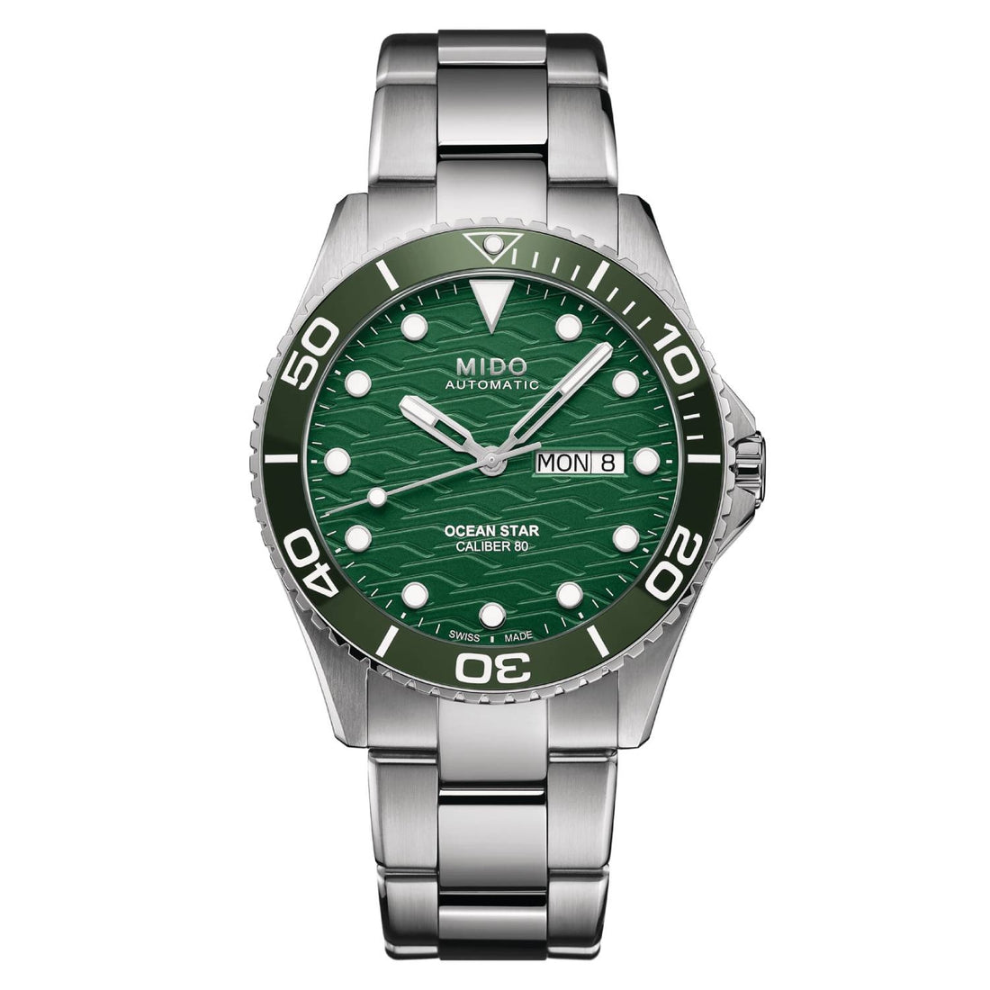 Orologio Uomo Mido Acciaio Ocean Star Calibro 80 Automatico Verde M0424301109100