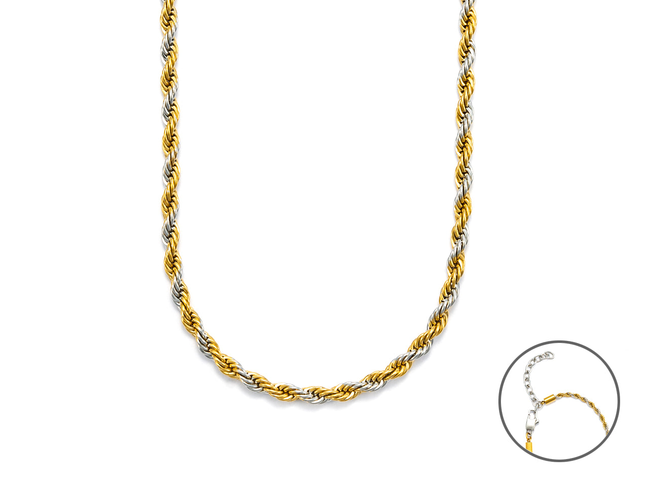 Collana Unisex 4US Cesare Paciotti Acciaio Bicolore Intrecciata Funetta 4UCL5574