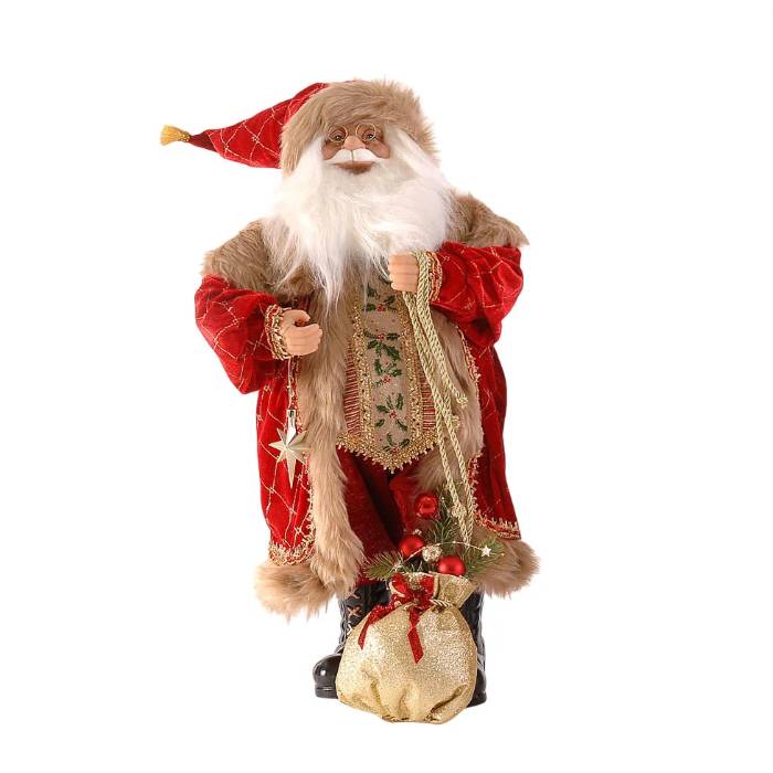 Babbo Natale Vetur 46 cm Rosso Marrone 18145