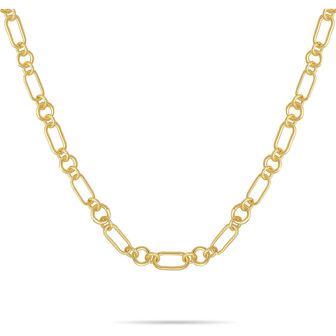 Collana Donna Ops Objects Grace Argento 925 Dorato Catena Ovale OPS-LUX201CL