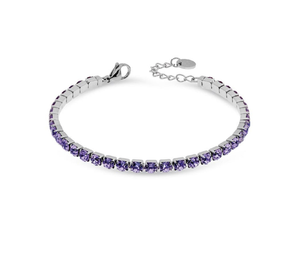 Bracciale Donna Liu Jo Acciaio Tennis Zirconi Glicine 4 MM LJ2422