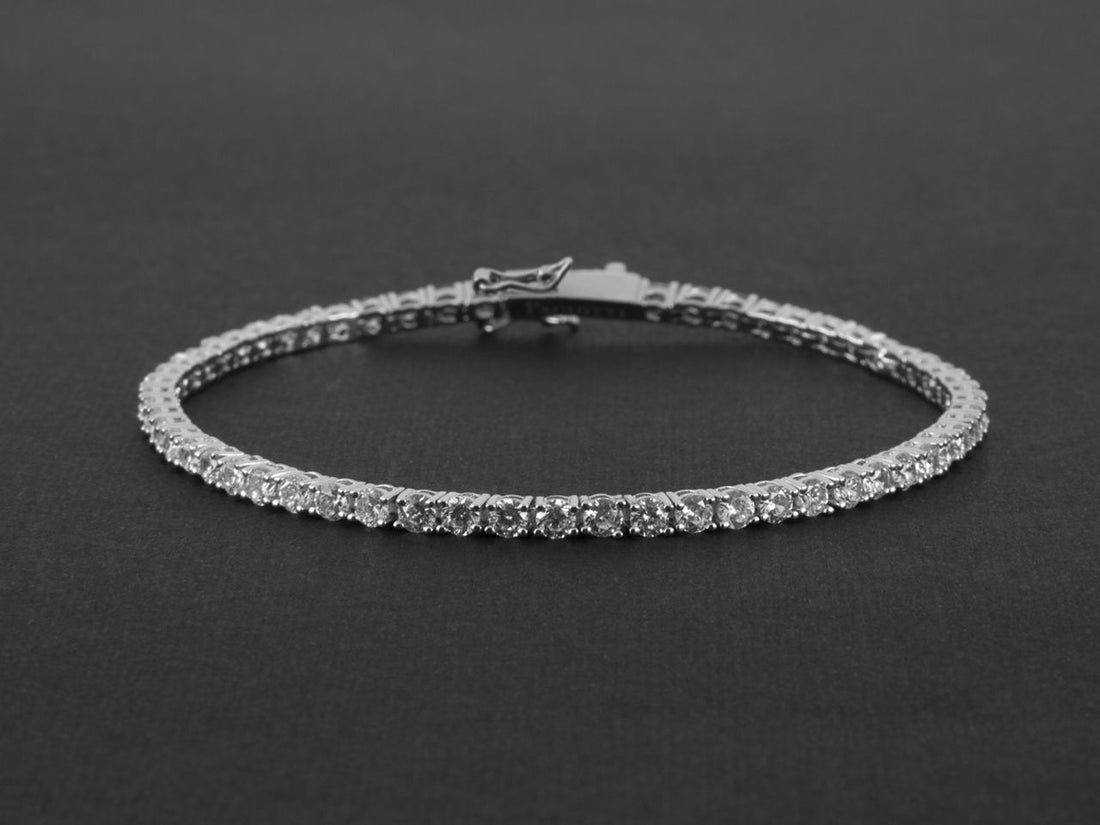 Bracciale Uomo Cesare Paciotti Tennis Argento 925 Zirconi Bianchi JPBR2468B/19