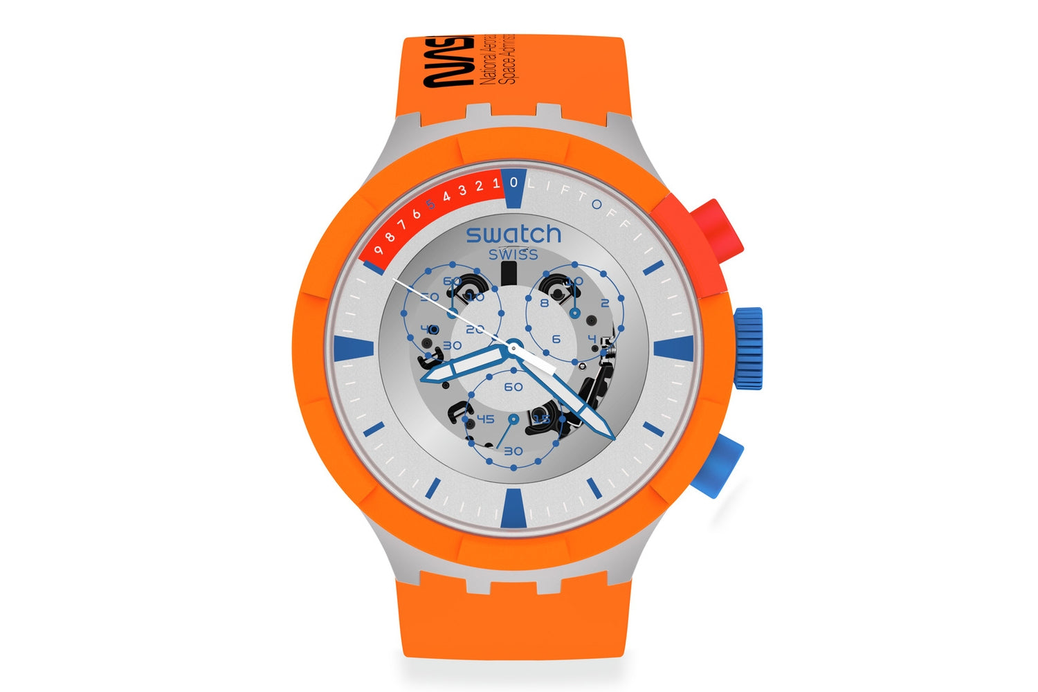 Orologio Uomo Swatch Big Bold Quarzo Cronografo Data arancio SB04Z401
