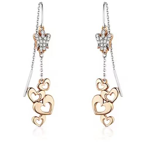 Orecchini Donna Argento 925 Roberto Giannotti pendente con Angelo Zirconato e cuori GIA324