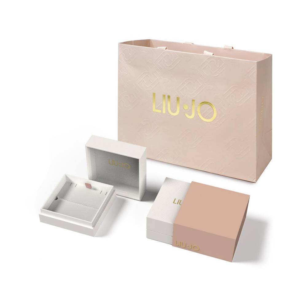 Collana Donna Liu Jo Acciaio Catena Ovale Zirconi Bianchi LJ2335