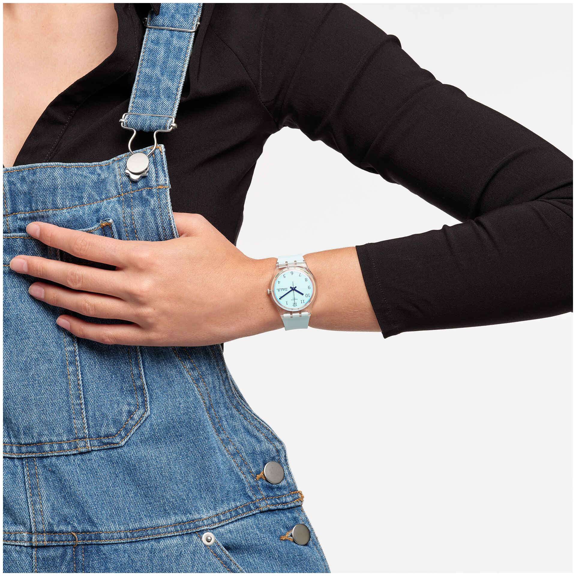 Orologio Donna Gomma Silicone Swatch Quarzo Solo Tempo Rosa Doppia Data GE713