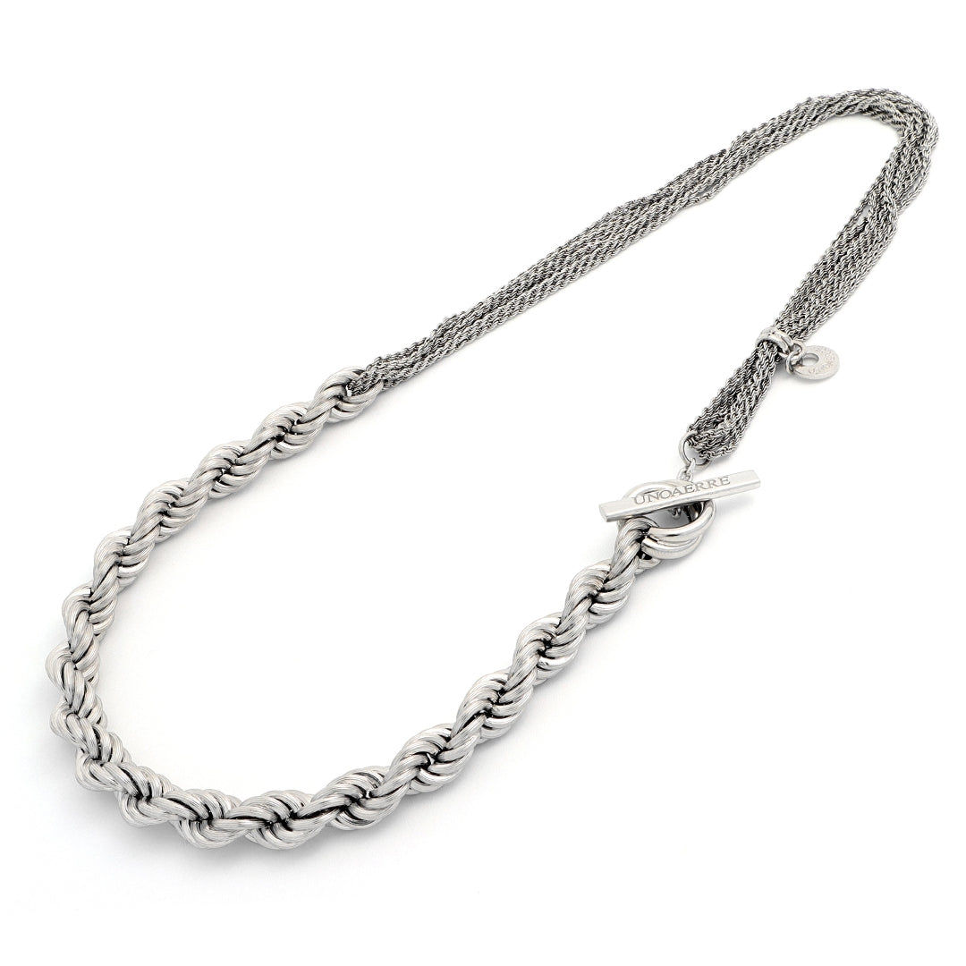 Collana Donna Unoaerre Argento Catena Fune Intrecciata Fili Pendenti 515113